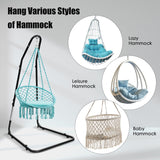 NNECW Adjustable Hammock Chair Stand with Safety Hook for Bedroom & Patio without Hammock