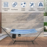 NNECW Hammock Chair Stand Set with Soft Cushion and Pillow for Outdoor