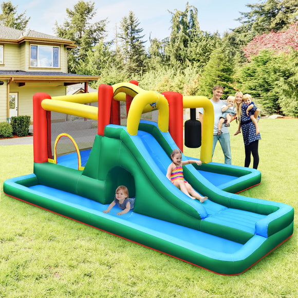 NNECW Kids Inflatable Water Slide Bounce House with Blower