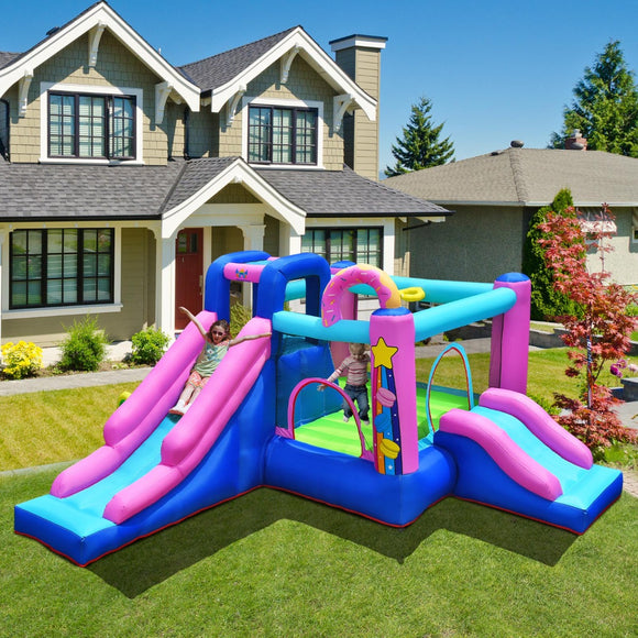 NNECW Inflatable Bounce House with 2 Slides for Outdoor & Indoor with Blower