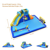 NNECW Inflatable Water Jumping House with Water Sprayers & Slide for Outdoor Play with Blower