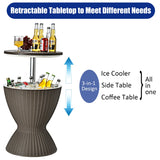 NNECW Outdoor Ice Cooler with Height Adjustable Tabletop for Party-Coffee