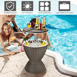 NNECW Outdoor Ice Cooler with Height Adjustable Tabletop for Party-Coffee