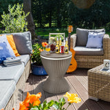 NNECW Outdoor Ice Cooler with Height Adjustable Tabletop for Party-Coffee