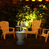 NNECW Outdoor Ice Cooler with Height Adjustable Tabletop for Party-Coffee