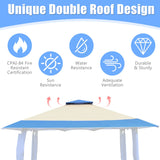 NNECW 393 cm x 393 cm Pop Up Canopy with Adjustable Heights for Outdoor Camping-Blue