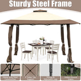 NNECW 393 cm x 393 cm Pop Up Canopy with Adjustable Heights for Outdoor Camping-Coffee