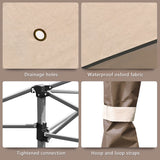 NNECW 393 cm x 393 cm Pop Up Canopy with Adjustable Heights for Outdoor Camping-Coffee