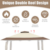 NNECW 393 cm x 393 cm Pop Up Canopy with Adjustable Heights for Outdoor Camping-Coffee