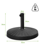 NNECW 22kg Round Patio Umbrella Base with Waterproof & Sunlight Resistance for Backyard