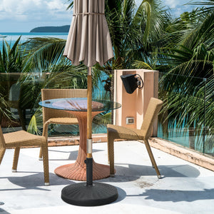 NNECW 22kg Round Patio Umbrella Base with Waterproof & Sunlight Resistance for Backyard