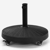 NNECW Round Resin Umbrella Base with Lockable Wheels for Yard