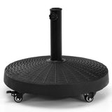 NNECW Round Resin Umbrella Base with Lockable Wheels for Yard