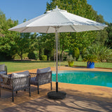 NNECW Round Resin Umbrella Base with Lockable Wheels for Yard