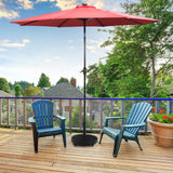 NNECW Round Resin Umbrella Base with Lockable Wheels for Yard