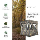 NNECW 3 Person Pop-up Ground Tent with Gun Ports for Deer and Elk Hunting 