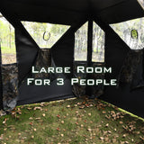 NNECW 3 Person Pop-up Ground Tent with Gun Ports for Deer and Elk Hunting 