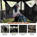 NNECW Portable Hunting Blind with Ground Stakes & Tie-downs for Deer and Antelope 