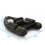 NNECW Inflatable Fishing Float Tube with Inflatable Seat for Fishing-Black