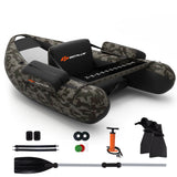 NNECW Inflatable Fishing Float Tube with Inflatable Seat for Fishing-Black