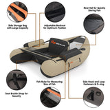 NNECW Inflatable Fishing Float Tube with Inflatable Seat for Fishing-Beige