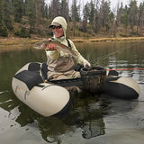 NNECW Inflatable Fishing Float Tube with Inflatable Seat for Fishing-Beige