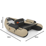 NNECW Inflatable Fishing Float Tube with Inflatable Seat for Fishing-Beige