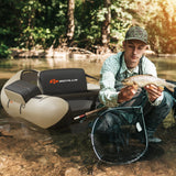 NNECW Inflatable Fishing Float Tube with Inflatable Seat for Fishing-Beige