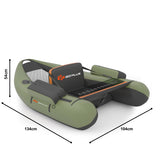NNECW Inflatable Fishing Float Tube with Inflatable Seat for Fishing-Green