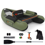NNECW Inflatable Fishing Float Tube with Inflatable Seat for Fishing-Green