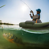 NNECW Inflatable Fishing Float Tube with Inflatable Seat for Fishing-Green