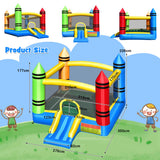 NNECW Kids Jumping Castle Bouncer with Fun Slide & Safe Entrance Opening for Outdoor Play with Blower