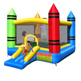 NNECW Inflatable Bounce House with Fun Slide for Kids without Blower