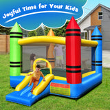 NNECW Inflatable Bounce House with Fun Slide for Kids without Blower
