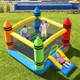 NNECW Kids Jumping Castle Bouncer with Fun Slide & Safe Entrance Opening for Outdoor Play with Blower