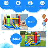 NNECW Inflatable Bounce House with Fun Slide for Kids without Blower