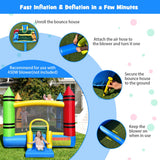 NNECW Inflatable Bounce House with Fun Slide for Kids without Blower