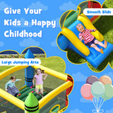 NNECW Kids Jumping Castle Bouncer with Fun Slide & Safe Entrance Opening for Outdoor Play with Blower