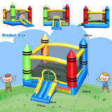 NNECW Inflatable Bounce House with Fun Slide for Kids without Blower
