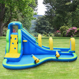 NNECW 5 in 1 Inflatable Water Slide Jumping Castle Pool with Blower for Kids