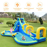 NNECW 5 in 1 Inflatable Water Slide Jumping Castle Pool with Blower for Kids