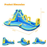 NNECW 5 in 1 Inflatable Water Slide Jumping Castle Pool with Blower for Kids