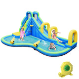 NNECW 5 in 1 Inflatable Water Slide Jumping Castle Pool with Blower for Kids