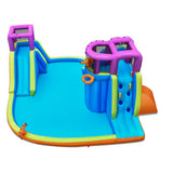 NNECW Kids Inflatable Bouncy Castle with Double Slides & Water Guns & Basketball Hoop without Blower
