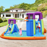NNECW Kids Inflatable Bouncy Castle with Double Slides & Water Guns & Basketball Hoop without Blower