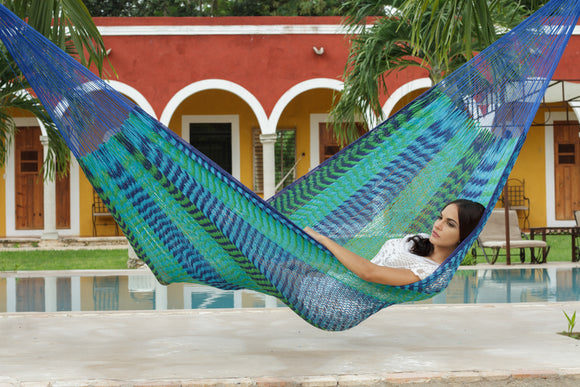NNEDSZ Size Outoor Cotton Mayan Legacy Mexican Hammock in Caribe