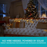 NNEIDS 25M 200LED String Solar Powered Fairy Lights Garden Christmas Decor Cool White