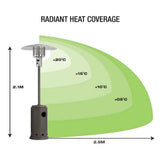 NNEKG 2m tall 9kg Gas cylinder Patio Heater Slate Colour (PH2260)