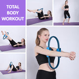 NNEDPE Powertrain Pilates Ring Band Yoga Home Workout Exercise Band Blue