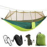 NNEOBA 1-2 Person Portable Outdoor Camping Hammock with Mosquito Net High Strength Parachute Fabric Hanging Bed Hunting Sleeping Swing